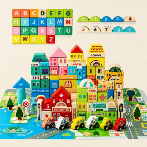 Wooden City Building Blocks Toy (115 Pieces)